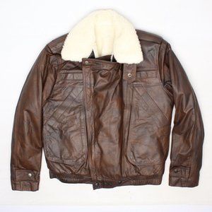 Mens Leather Bomber Jacket